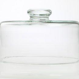 Handmade Mouth Blown Clear Circular Glass Display Cloche Bell Jar Dome 16.5 c... 
