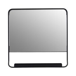 Black Wall Hanging Mirror with Mini Shelf by Ib Laursen 70 cm 