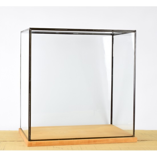 hand-made-large-glass-and-black-metal-frame-display-showcase-box-with-wooden-base-42-cm