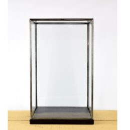 hand-made-glass-and-black-metal-frame-display-showcase-box-with-black-wooden-base-42-cm