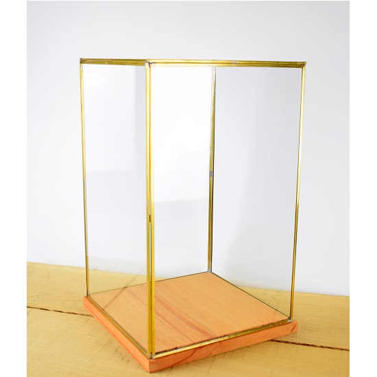 hand-made-glass-and-brass-metal-frame-display-showcase-box-with-wooden-base-42-cm
