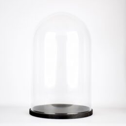 handmade-mouth-blown-clear-circular-glass-display-cloche-bell-jar-dome-with-black-base-40-cm