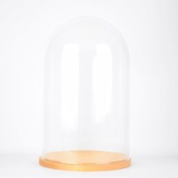 handmade-mouth-blown-clear-circular-glass-display-cloche-bell-jar-dome-with-natural-base-40-cm