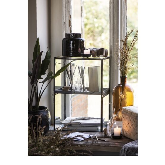 black-glass-display-cabinet-with-removable-shelf-h41-5-cm-by-ib-laursen